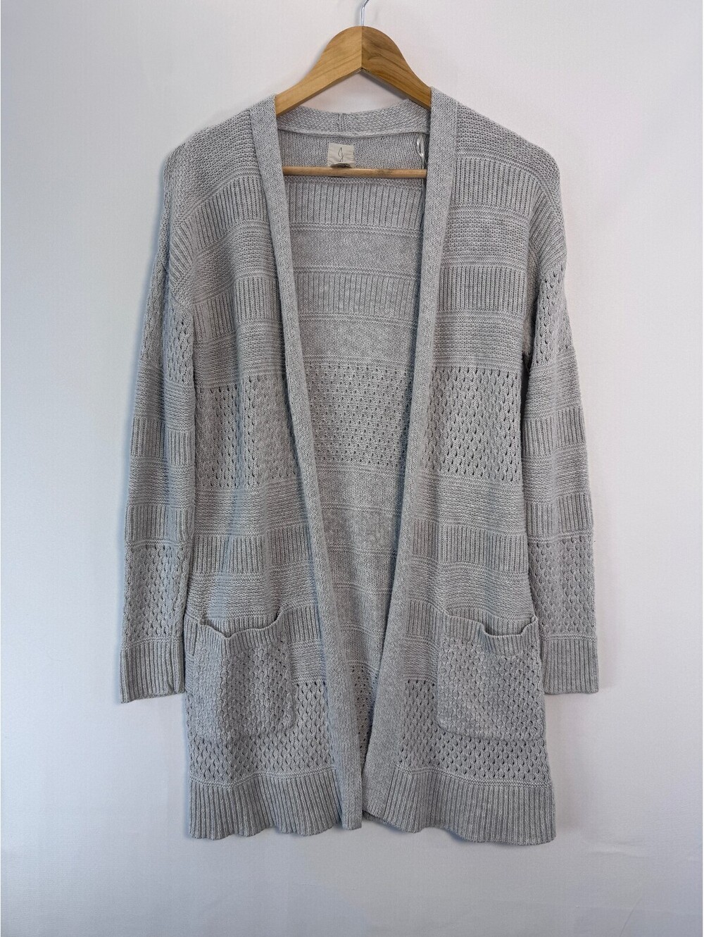 Joie Corley Pointelle Open Knit Long Cardigan Cotton Boho Coastal Womens Small